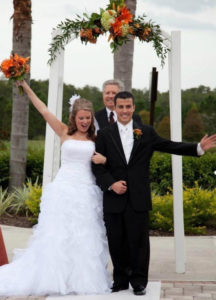 Just married at the end of the ceremony