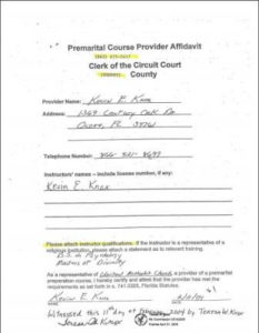 Hendry County FL premarital course credentials