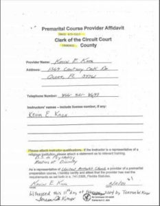 Hernando County FL premarital course credentials