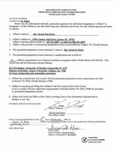 St. Johns County FL premarital course credentials