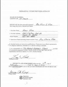 St. Lucie County FL premarital course credentials