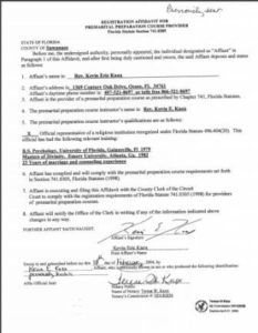 Suwannee County FL premarital course credentials