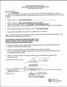 Washington County FL premarital course credentials