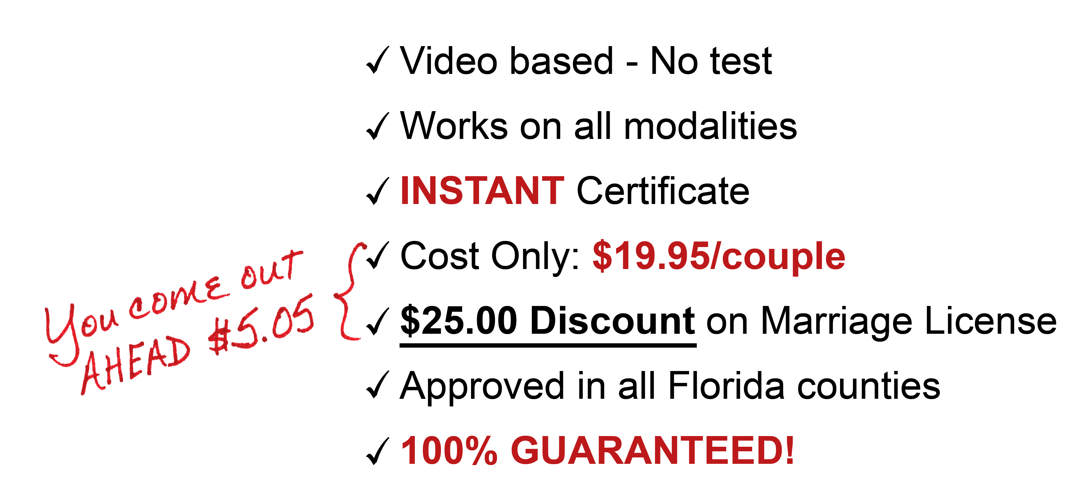 Florida Premarital Course Online, Licensed Provider Only 19.95